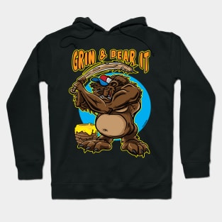 Grin and Bear It, Bear with Spiked Baseball Bat Hoodie
